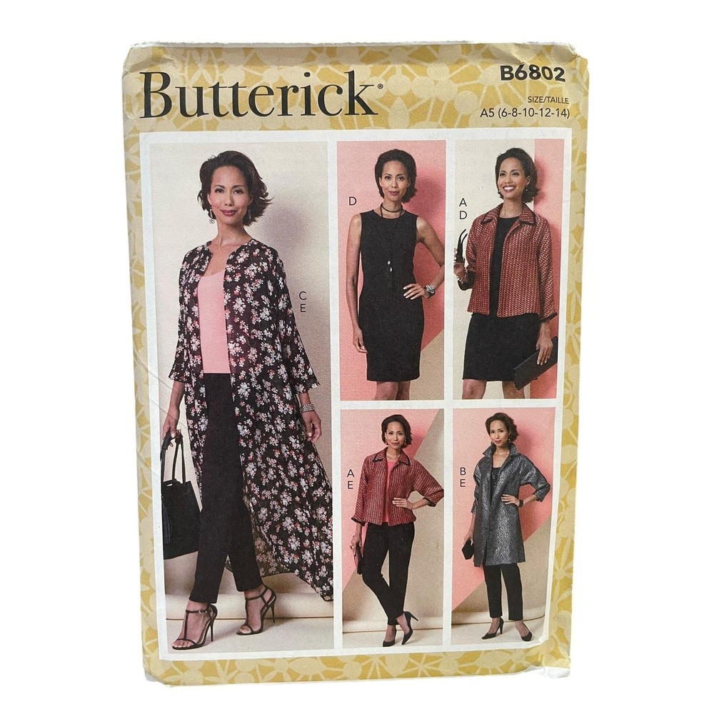 Butterick B6802 Jacket Dress Pants Pattern Womens Size 6-14 Multi-View Uncut